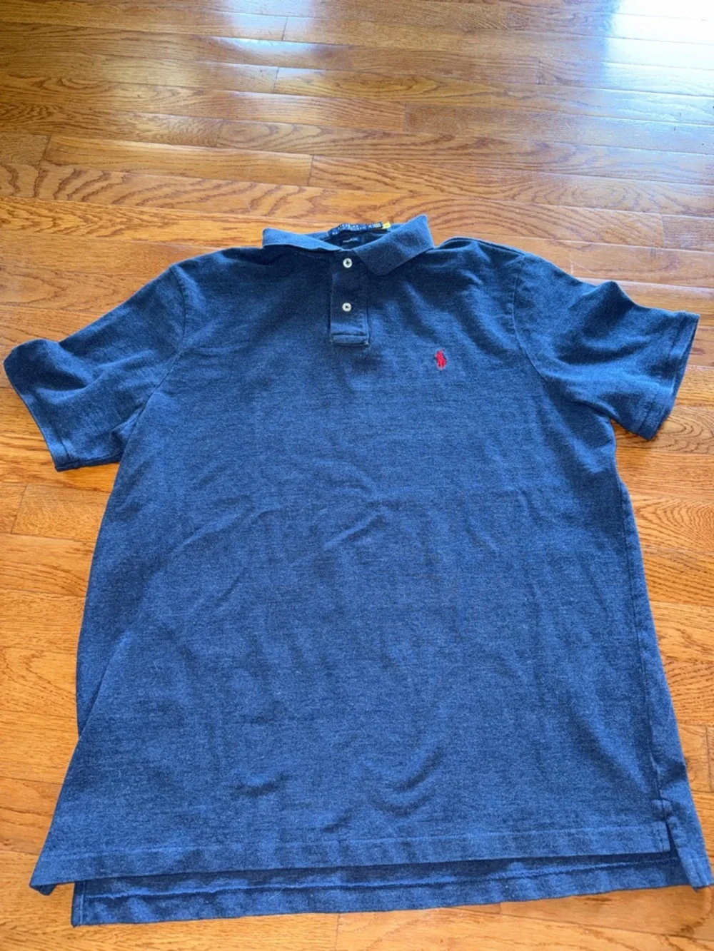 Polo by Ralph Lauren Navy Blue Polo with Red Logo - Picture 3 of 4